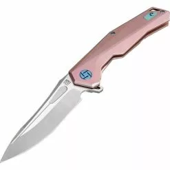 Artisan Knives Artisan 1808GREM Zumwalt Framelock M390 Stainless Blade Knife With Pink Anodized Titanium Handle