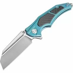 Artisan Knives Artisan 1813GGNM Apache Framelock M390 Stainless Tanto Blade Knife With Green Anodized Titanium Handle