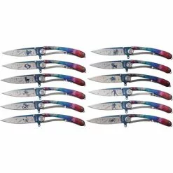MTech Knives MTech ZOD12 Zodiac Framelock Stainless Drop Point Blade Knife - Set Of 12