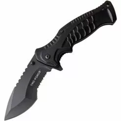 Tac Force Knives Tac Force 993BK Linerlock Assisted Opening Stainless Blade Knife With Black Anodized Aluminum Handle