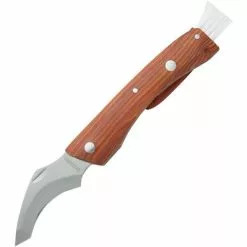Baladeo Knives Baladeo ECO105 Arnold Mushroom Matte Finish Curved Blade Knife Knife With Padauk Wood Handle