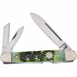 Frost Cutlery & Knives Frost 14205AGB Lockback Knife With Green Bone Handle