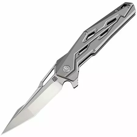 Artisan Knives Artisan 1812GGYM Interceptor Linerlock M390 Knife With Gray Titanium Handle