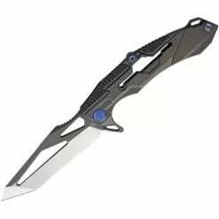 Rike Knives Rike M1DG M1 Framelock Knife With Dark Gray Stonewash Handle