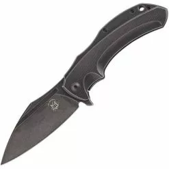 Bastinelli Creations Bastinelli 216T Shadow Framelock Knife With Black Stonewash Finish Titanium Handle
