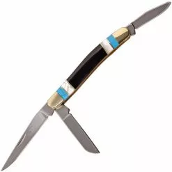Elk Ridge Knives Elk Ridge 953MSC Small Stockman Spey Blade With Black And Blue Stone And Mother Pearl Handle