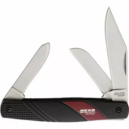Bear & Son Cutlery Bear & Son 61533 Stockman Knife With Black And Red Aluminum Handle