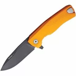 Lion Steel Knives Lion Steel ROKAOB ROK Framelock Knife With Orange Aluminum Handle