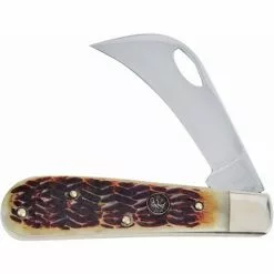 Hen & Rooster Knives Hen & Rooster 441AGB Hawkbill Anique Green Bone