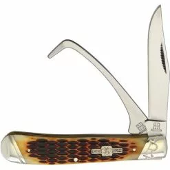 Rough Rider Knives 1971 Equestrian Trapper Amber Bone