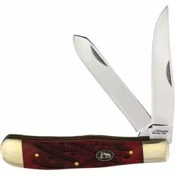 Frost Cutlery & Knives Frost BKH108RSB Trapper Red Smooth Bone