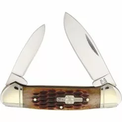 Rough Rider Knives Rough Rider 048 Canoe Amber Jigged Bone