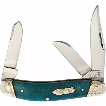 Rough Rider Knives Rough Ryder 2116 Black And Blue Sowbelly Trappe