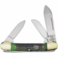 Hen & Rooster Knives Hen & Rooster 353LAGB Canoe Antique Green Bone