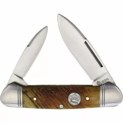Queen City Knives Queen 013 Canoe Sawcut Bone