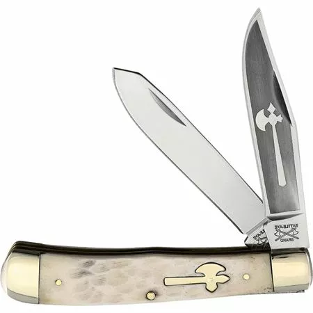 Battle Axe Knives Battle Axe 5219WB Trapper White Bone