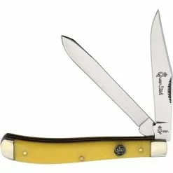 Queen City Knives Queen 30Y Slim Trapper Yellow Handle