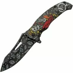 China Made 300576QN Queen Skull Linerlock A/O