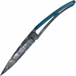 Deejo Knives Deejo 1GB168 37g Tattoo Linerlock Light Blu
