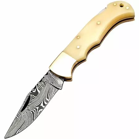 FH Knives FH BNE001 Lockback Damascus Bone